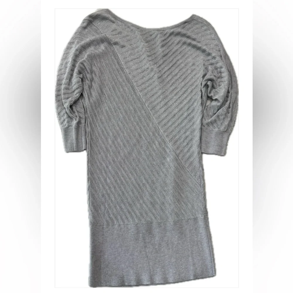 White House Black Market Metallic Gray Sweater